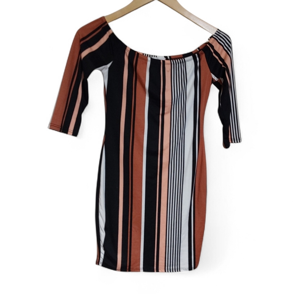 💚Striped Off Or On Shoulder Mini Dress
